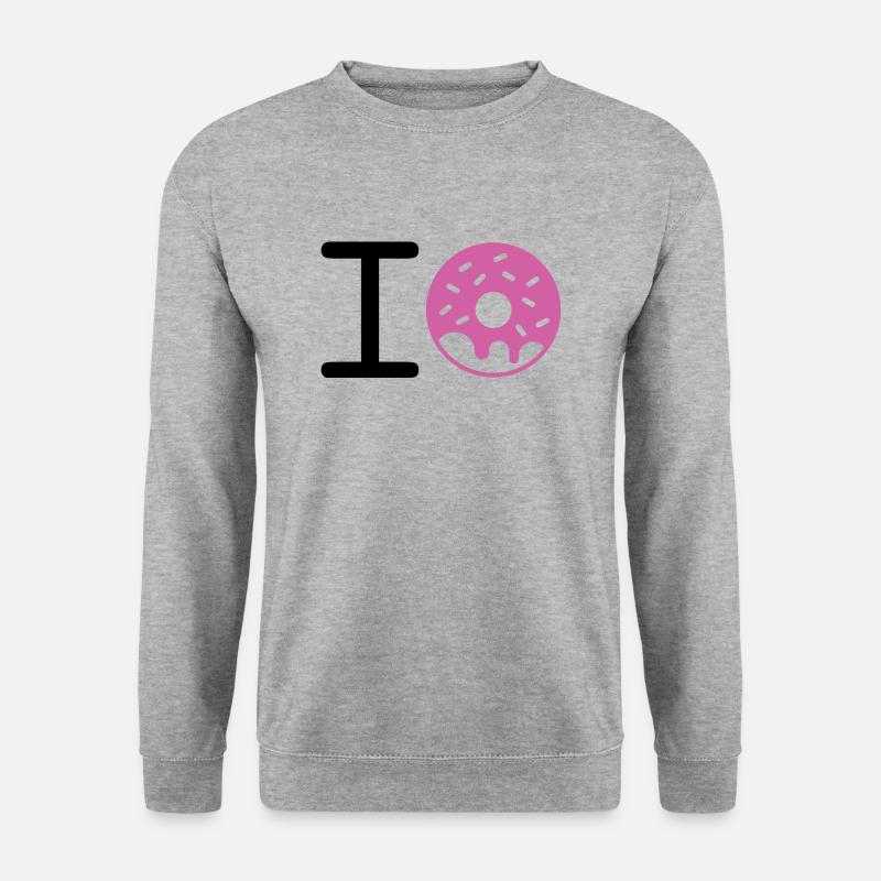 I love Donuts - Unisex Pullover - Weißgrau meliert