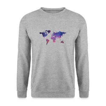 Monde cadeau continents carte - Sweat-shirt Unisexe - gris chiné - Devant - Alina (178cm) & Michal (187cm)
