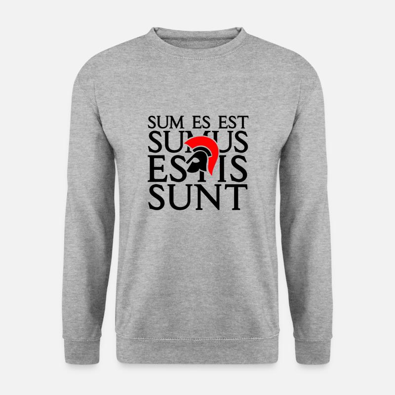 sum es est sumus estis sunt - Latein Konjugation - Unisex Pullover - Weißgrau meliert