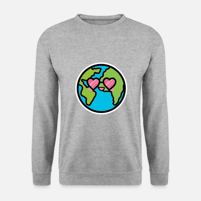 Erde - Planet - Geschenkidee - Unisex Pullover - Weißgrau meliert