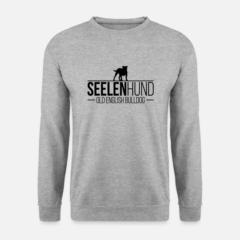 OLD ENGLISH BULLDOG Seelenhund OEB Wilsigns - Unisex Pullover - Weißgrau meliert