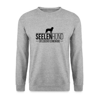 ENTLEBUCHER SENNENHUND Seelenhund - Unisex Pullover - Weißgrau meliert - Vorne - Alina (178cm) & Michal (187cm)