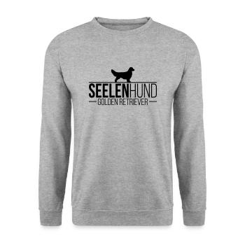 GOLDEN RETRIEVER Seelenhund - Unisex Pullover - Weißgrau meliert - Vorne - Alina (178cm) & Michal (187cm)