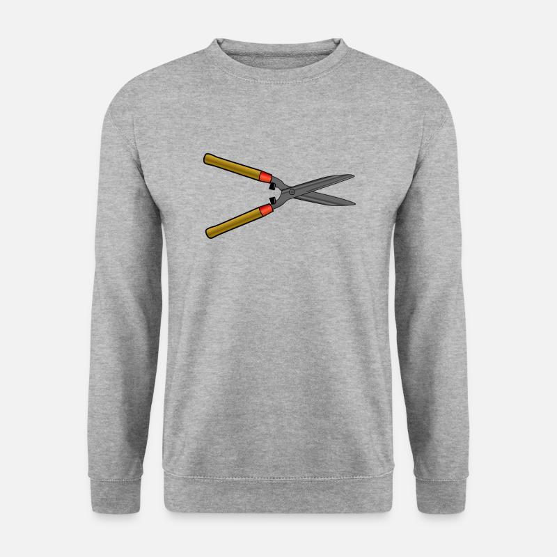 heckenschere strauecher buesche garten pflanzen - Unisex Pullover - Weißgrau meliert