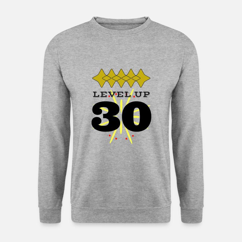 Level Up 30 - Unisex Pullover - Weißgrau meliert