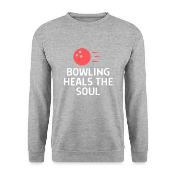 Bowling Dictons Bowling Bowler Skittles Cadeau - Sweat-shirt Unisexe - gris chiné - Devant - Alina (178cm) & Michal (187cm)