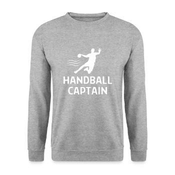 Handball Handballer Spruch Geschenk - Unisex Pullover - Weißgrau meliert - Vorne - Alina (178cm) & Michal (187cm)