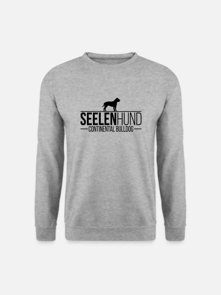 CONTINENTAL BULLDOG Seelenhund - Unisex Pullover - Weißgrau meliert