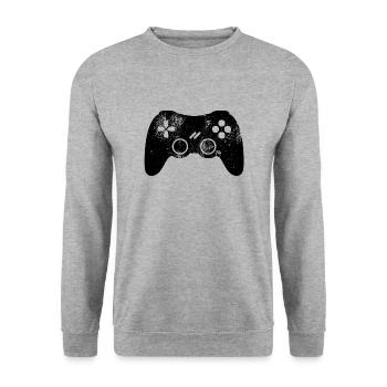 Controller Gamer Gamer Video Game Video Game VG - Unisex Sweatshirt - salt & pepper - Front - Alina (178cm) & Michal (187cm)
