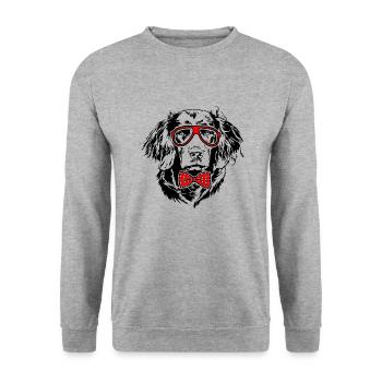 CHIEN DE CAILLE ALLEMAND Lunettes Chiens chien intelligent - Sweat-shirt Unisexe - gris chiné - Devant - Alina (178cm) & Michal (187cm)