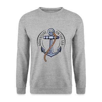 Anchor for adventure and sailing make sailors - Unisex Sweatshirt - salt & pepper - Front - Alina (178cm) & Michal (187cm)