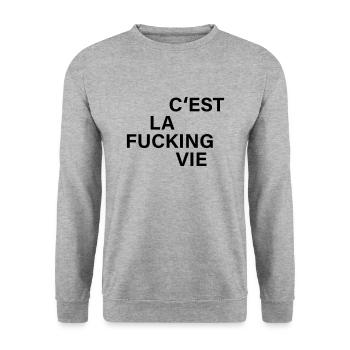 C est la fucking vie - Unisex Sweatshirt - salt & pepper - Front - Alina (178cm) & Michal (187cm)