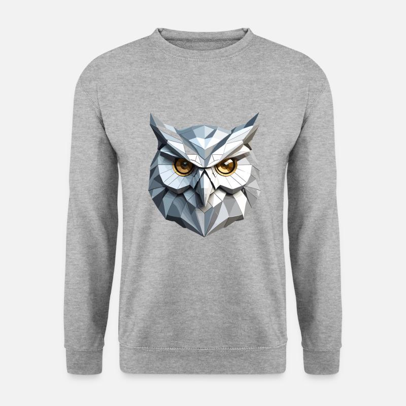 Owl Mask - Low Poly Design - Unisex Sweatshirt - salt & pepper