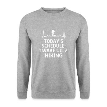 Klettern Kletterer Hiking Sprüche Geschenk - Unisex Pullover - Weißgrau meliert - Vorne - Alina (178cm) & Michal (187cm)