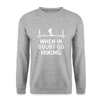 Klettern Kletterer Hiking Sprüche Geschenk - Unisex Pullover - Weißgrau meliert - Vorne - Alina (178cm) & Michal (187cm)