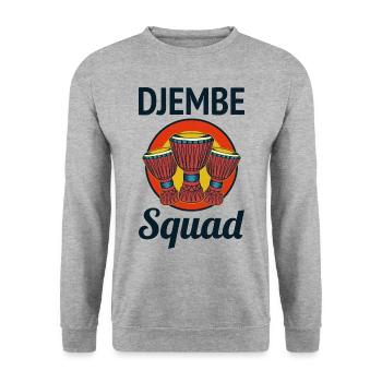 Djembe Squad Drummer Music Drum Musician - Unisex Sweatshirt - salt & pepper - Front - Alina (178cm) & Michal (187cm)