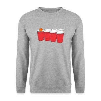 Beer pong - Unisex Sweatshirt - salt & pepper - Front - Alina (178cm) & Michal (187cm)