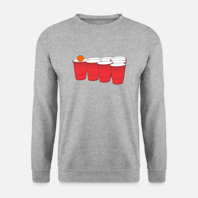 Beerpong Becher - Unisex Pullover - Weißgrau meliert