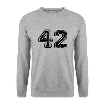 42 - Unisex Sweatshirt - salt & pepper - Front - Alina (178cm) & Michal (187cm)