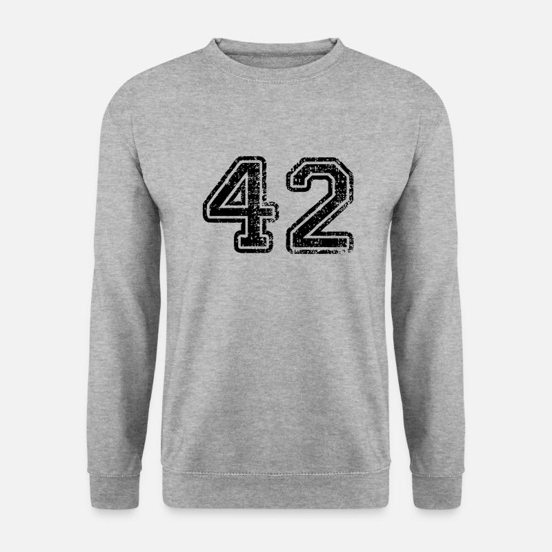 42 - Unisex Pullover - Weißgrau meliert
