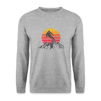 Ski sports d'hiver montagnes soleil - Sweat-shirt Unisexe - gris chiné - Devant - Alina (178cm) & Michal (187cm)