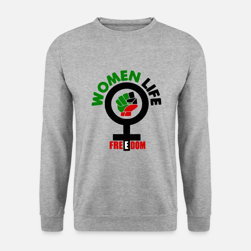 Women life freedom - Unisex Pullover - Weißgrau meliert