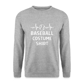 Baseball Spieler Baseball Sprüche Geschenk - Unisex Pullover - Weißgrau meliert - Vorne - Alina (178cm) & Michal (187cm)
