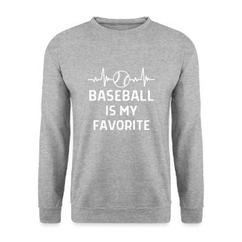 Baseball Spieler Baseball Sprüche Geschenk - Unisex Pullover - Weißgrau meliert - Vorne - Alina (178cm) & Michal (187cm)