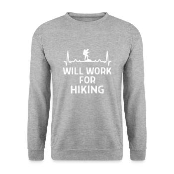 Klettern Kletterer Hiking Sprüche Geschenk - Unisex Pullover - Weißgrau meliert - Vorne - Alina (178cm) & Michal (187cm)