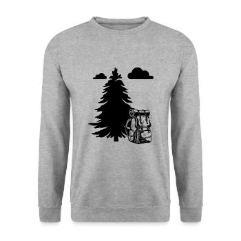 Hiking Backpack - Nature Forest Holiday Outback - Unisex Sweatshirt - salt & pepper - Front - Alina (178cm) & Michal (187cm)
