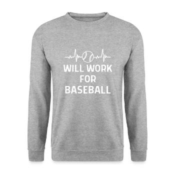 Baseball Spieler Baseball Sprüche Geschenk - Unisex Pullover - Weißgrau meliert - Vorne - Alina (178cm) & Michal (187cm)