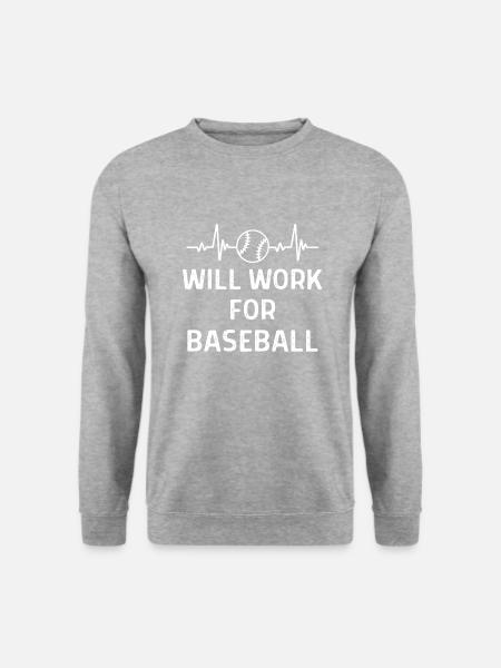 Baseball Spieler Baseball Sprüche Geschenk - Unisex Pullover - Weißgrau meliert