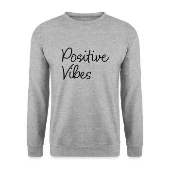 Ondes positives - Sweat-shirt Unisexe - gris chiné - Devant - Alina (178cm) & Michal (187cm)