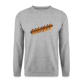 zaun fence holz metall picked garten garden40 - Unisex Pullover - Weißgrau meliert - Vorne - Alina (178cm) & Michal (187cm)