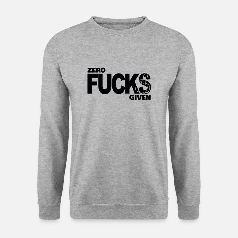 Zero fucks given - Unisex Pullover - Weißgrau meliert