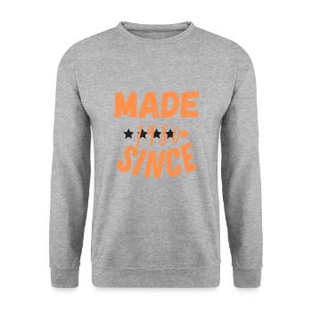 made since - Sweat-shirt Unisexe - gris chiné - Devant - Alina (178cm) & Michal (187cm)