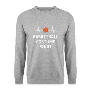 Basketball Spieler Basketballer Sprüche Geschenk - Unisex Pullover - Weißgrau meliert - Vorne - Alina (178cm) & Michal (187cm)