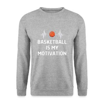 Basketball Spieler Basketballer Sprüche Geschenk - Unisex Pullover - Weißgrau meliert - Vorne - Alina (178cm) & Michal (187cm)