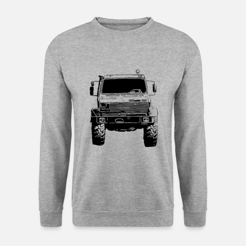 Unimog , Nutzfahrzeug, Lkw, Unimog 406, Traktor - Unisex Pullover - Weißgrau meliert