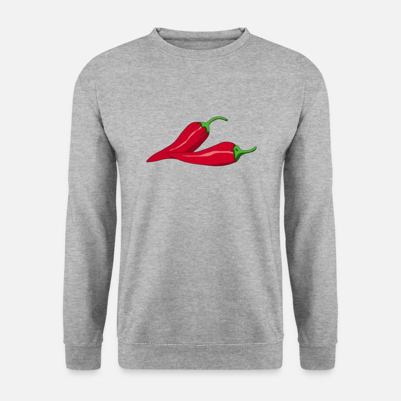 Chillischoten Chilli - Unisex Pullover - Weißgrau meliert