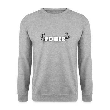 Muskel Power Fitness - Unisex Pullover - Weißgrau meliert - Vorne - Alina (178cm) & Michal (187cm)