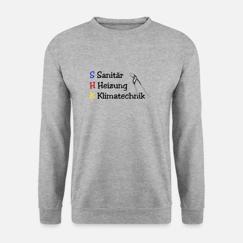SHK Sanitär Heizung Klima - Unisex Pullover - Weißgrau meliert