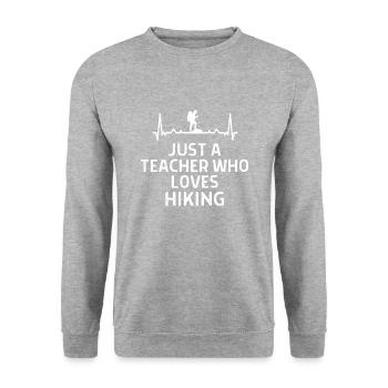 Klettern Kletterer Hiking Sprüche Geschenk - Unisex Pullover - Weißgrau meliert - Vorne - Alina (178cm) & Michal (187cm)