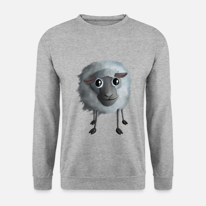 Süßes Schaf - Smiling - Unisex Pullover - Weißgrau meliert