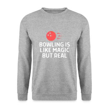 Bowling Sayings Bowling Bowler Skittles Gift - Unisex Sweatshirt - salt & pepper - Front - Alina (178cm) & Michal (187cm)