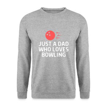 Bowlen Sprüche Bowling Bowler Kegeln Geschenk - Unisex Pullover - Weißgrau meliert - Vorne - Alina (178cm) & Michal (187cm)