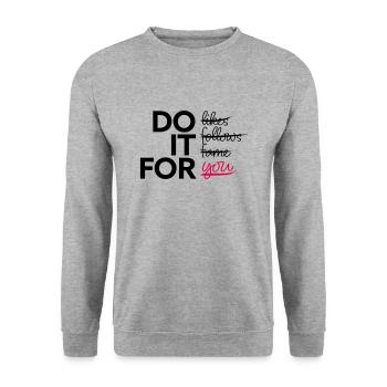 Do it for you - Unisex Pullover - Weißgrau meliert - Vorne - Alina (178cm) & Michal (187cm)