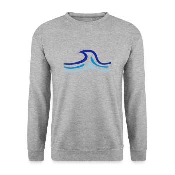 eau vague plage maritime cadeau marin - Sweat-shirt Unisexe - gris chiné - Devant - Alina (178cm) & Michal (187cm)