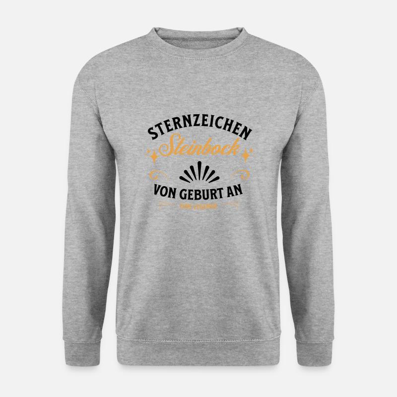 Sternzeichen Geschenke Steinbock Spruch - Unisex Pullover - Weißgrau meliert