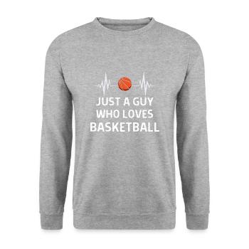 Basketball Spieler Basketballer Sprüche Geschenk - Unisex Pullover - Weißgrau meliert - Vorne - Alina (178cm) & Michal (187cm)